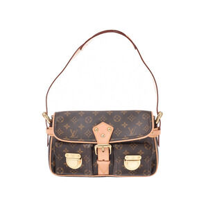 Louis Vuitton Monogram Hudson Brown Leather Hobo Shoulder Bag